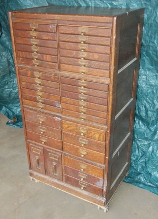 Antique Vintage MACEY Tiger Oak Library Specimen Filing Cabinet Bookcase Chest 2
