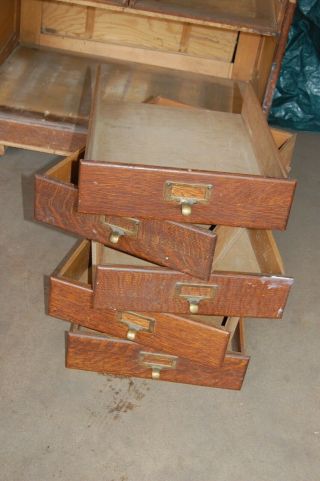 Antique Vintage MACEY Tiger Oak Library Specimen Filing Cabinet Bookcase Chest 9