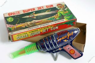 Yoshiya Ko Cragstan Horikawa Space Jet Raygun Tin Robot Japan Vintage Toy