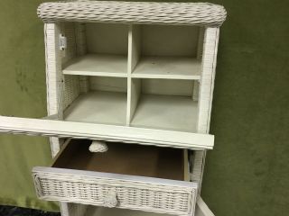 VINTAGE WICKER RATTAN APOTHECARY CABINET CUPBOARD SECRETARY DESK HENRY LINK STYL 2