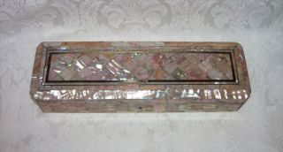 Antique Victorian Mother of Pearl Box Circa 1900 9