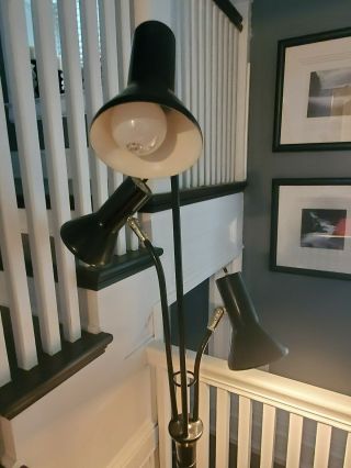 Mid Century Modern Floor Lamp Atomic Black Gold Vintage 3 - way 3