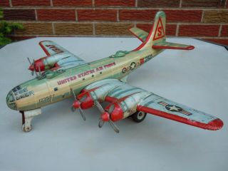 1958 Japan Yonezawa Tin Friction B50 Superfortress Bomber Airplane W/box.