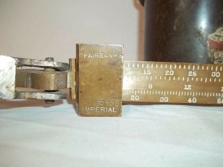 Fairbanks Grain Scale Imperial Bushel Brass Beam 2 Lb w/1 Qt.  Bucket - Antique 8