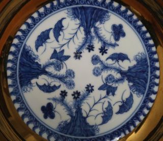 Chengdu Signed Antique Chinese Blue & White Porcelain Dish w/ Butterfly 3