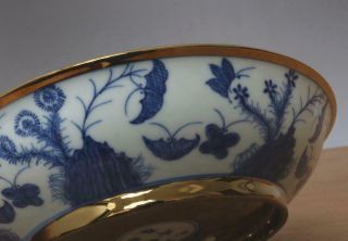 Chengdu Signed Antique Chinese Blue & White Porcelain Dish w/ Butterfly 5