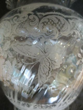 ANTIQUE VICTORIAN ACID ETCHED PARAFIN KEROSENE OIL LAMP DUPLEX SHADE 11