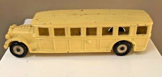 VINTAGE 1920 ' S ARCADE CAST IRON YELLOW BUS,  8 