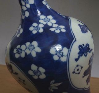 Pair Antique Chinese Blue & White Porcelain Vases w/Plum blossom 10