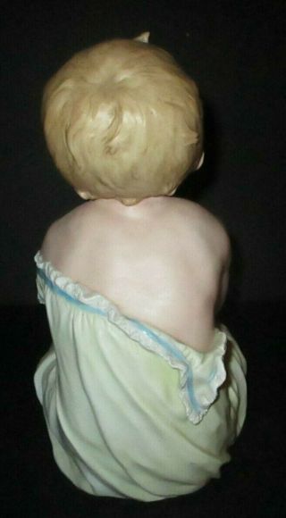 Antique Gebruder Heubach Piano Baby Large Boy Touching Toes Bisque Porcelain 4