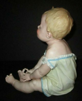 Antique Gebruder Heubach Piano Baby Large Boy Touching Toes Bisque Porcelain 5