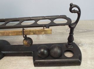 Antique Henry Troemner Ball Beam Scale 24 with Brass Tray and 2 Balls 11