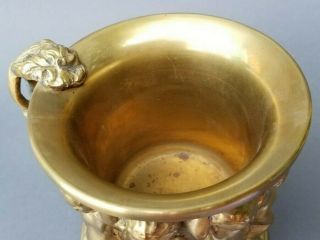 antique Grand Tour Gilt Brass Large handled cup w frieze of cherubs 3