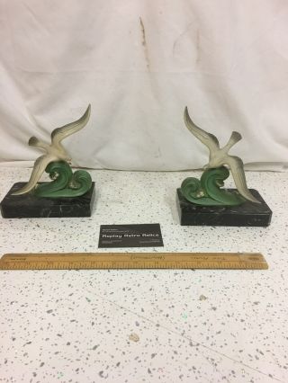 Antique French Art Deco Seagulls - Spelter Sculptures / Bookends (pair)