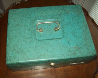 Vintage Sears Tower 50 ' s Metal Cash Box w/Tray Document,  Papers,  w/o key 2