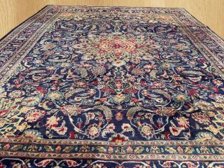 Authentic Hand Knotted Antique Persain Kashaan Wool Area Rug 12 x 10 Ft (2901) 4