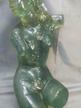 Lucite Vintage MCM Mid Century Modern Nude Woman Lady Statue Figurine Art Naked 3