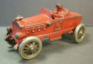 Vintage 1930s Ac Williams Cast Iron Toy Boat - Tail Racer Race Car 6.  25 " 95 Paint