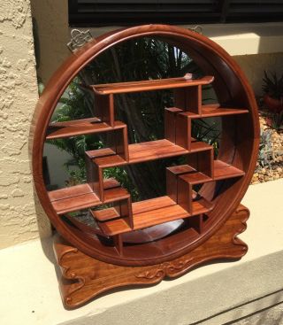 Cool Mid Century Modern Asian Mirrored Shelf Shadow Box / A Beauty