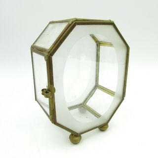 Vintage Small Glass Window Display Cabinet Case For Trinkets Jewelry Dolls Etc