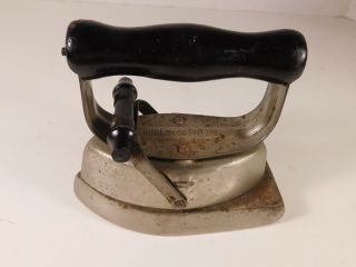 Antique Small Sad Iron,  Wooden Detachable Handle,  1900 Patent Date.  5 " Long