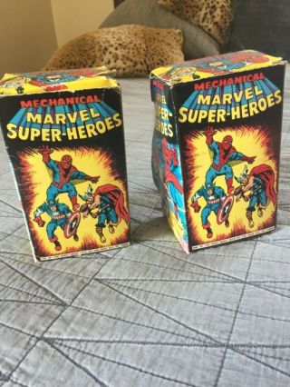 RARE 1968 MARX MARVEL MECHANICAL SUPERHEROES SPIDER - MAN THOR W/ BOXES 5