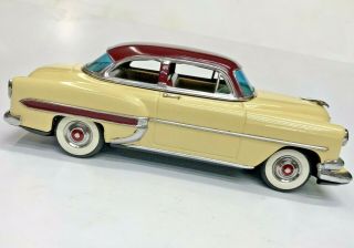 1954 Chevrolet 2 Dr Sedan Friction Tin Car W/ Box By Linemar Japan 11” (28cm) NR 9