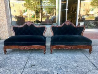 American Classical Empire Bustle Benches / Fireside Settees