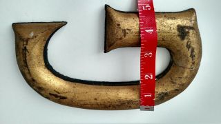 Antique wooden letter G wood gold painted 2