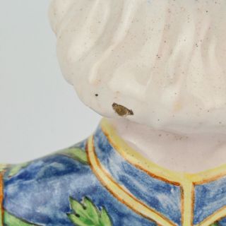 Antique Angelo Minghetti Italian Majolica Bust of Renaissance Page or Youth - PT 10