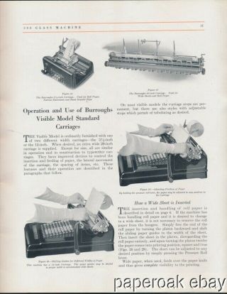 1919 Instructions For Operating Burroughs Visible Adding & Listing Machines 2