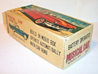 RARE VINTAGE 1956 FORD BATTERY OPERATED MUSICAL CAR w/ MUSIC BOX MIB JAPAN 10