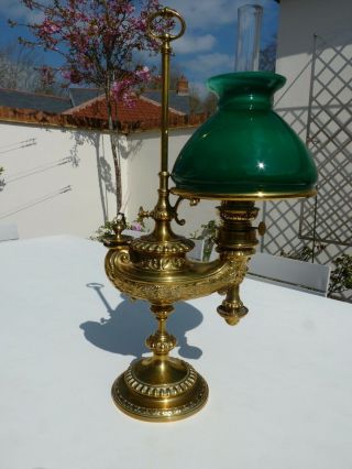Victorian Wild & Wessel Brass Student Harvard Oil Lamp.