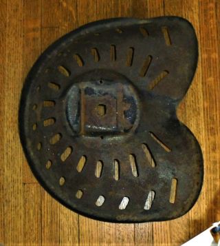 Antique Vtg.  Primitive Metal FARM TRACTOR SEAT Stamped C.  S.  C? N or Mo Some Rust 8