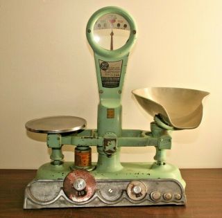 Vintage Jacobs Brothers 3 Lb.  Mercantile Precision Scale With Counter Weights
