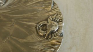 WMF Art Nouveau Silver plate on pewter figure on lily pad 1900 ' s 3