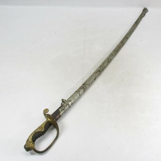H408: Real Old Japanese Military Long Sword Saber Called Shikito For Army