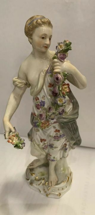 Large Meissen Porcelain Figurine Cherub Representing Spring From 4 Seasons 8 "