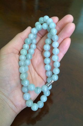 100 Natural Grade A Burmese Jade Beaded Necklace