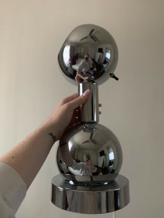 Vintage Antique Space Age Atomic Eyeball Table Lamp,  Mid Century Chrome Lamp 2