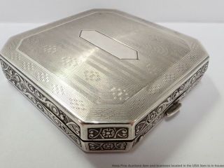 Antique Art Deco Sterling Silver Elgin Spartan 516763 Travel Pocket Clock Watch 7
