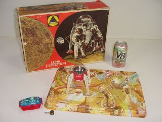 Vintage Technofix Luna Expedition Nasa Apollo Saturn Moon German Tin Wind - Up Toy