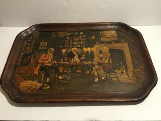 Rare Vintage Solid Wood Serving Dinner Tray 1800 