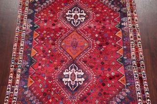 One - of - a - Kind Vintage Tribal Geometric Abadeh Oriental Area Rug Hand - Knotted 6x8 4