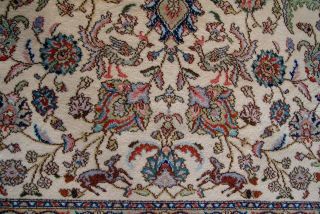 KARASTAN TAB RIZ 738 WOOL IVORY AMERICAN AREA RUG CLEANED 8 ' 8 