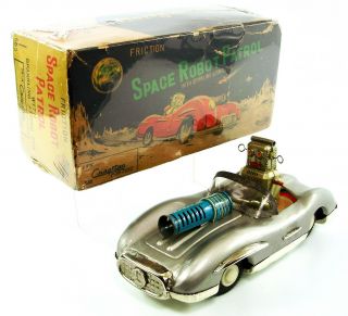 1950s Space Robot Patrol Mercedes 8” (20.  3 Cm) With Box By Asahi Nr