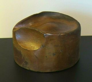 Antique Vintage Wooden Hat Form Block Mold Fedora size 7 3/8 c.  1925 Millinery 2