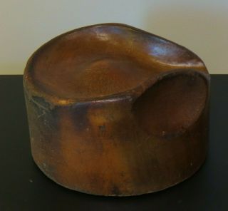 Antique Vintage Wooden Hat Form Block Mold Fedora size 7 3/8 c.  1925 Millinery 4