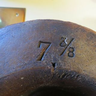 Antique Vintage Wooden Hat Form Block Mold Fedora size 7 3/8 c.  1925 Millinery 5