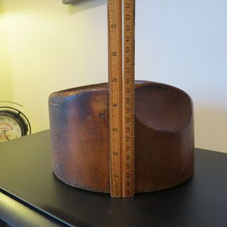Antique Vintage Wooden Hat Form Block Mold Fedora size 7 3/8 c.  1925 Millinery 8